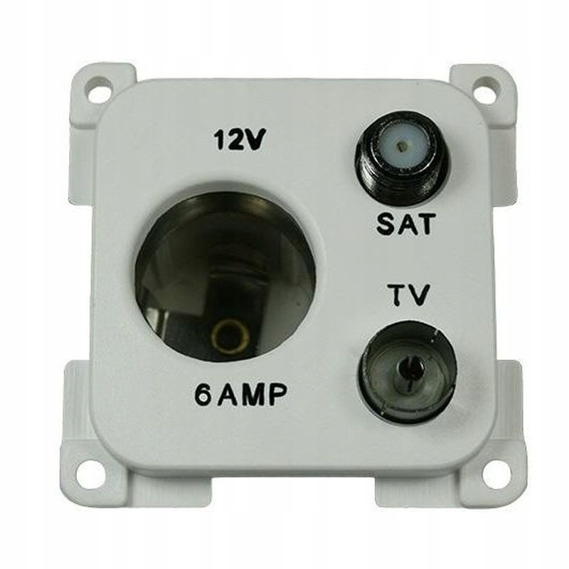 12v ant sat socket for camper, white haba