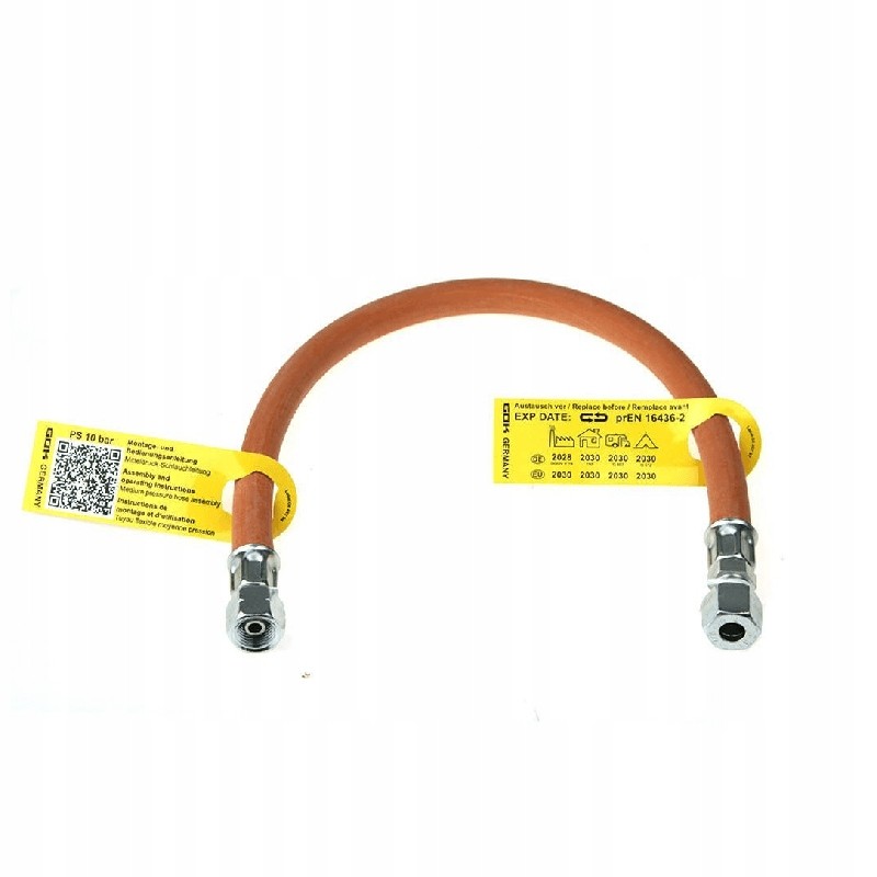Gas hose gok 1 4 lh uem rvs8 100 cm ps 10 bar