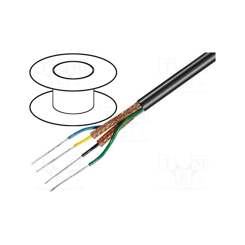 5 m x TASKER - C207 - Wire: microphone cable, 2x0.15mm2, black, tinned,OFC, -15÷70°C