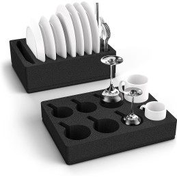 Foam for glasses, cups and plates, camper protection