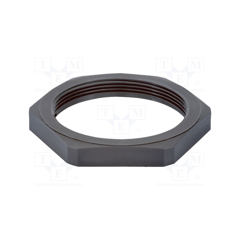 5 pcs x HUMMEL - 1.262.1201.70 - Nut, NPT1/2', polyamide, UL94V-0, Thk: 6mm, Spanner: 27mm, black