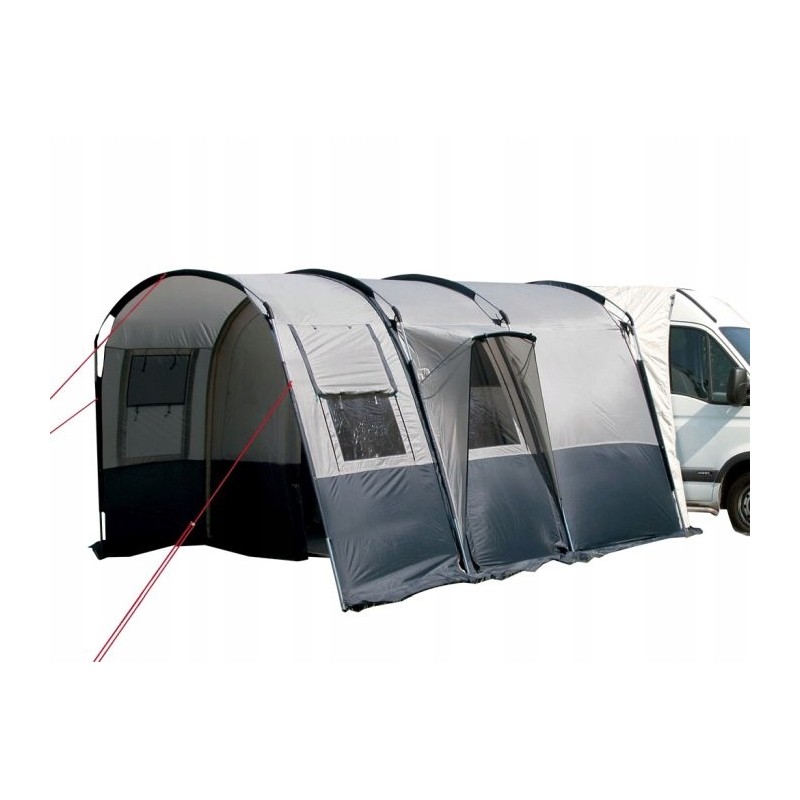 A vestibule tent for a Silverston Eurotrail camper