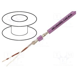 5 m x HELUKABEL - 81911 - Wire: data transmission, 1x2x0.25mm2, violet, stranded, Cu, PUR