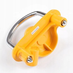 Lock to secure the drawbar hitch, yellow