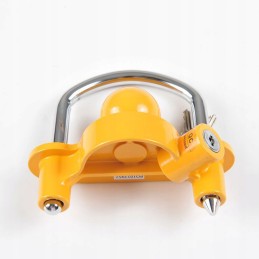 Lock to secure the drawbar hitch, yellow