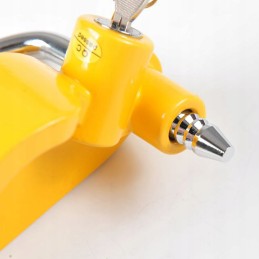 Lock to secure the drawbar hitch, yellow