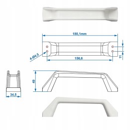 The handle of the car trailer is a solid white handle