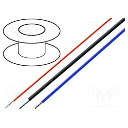 5 m x HELUKABEL - 25522 - Wire, HELUFLON® FEP-6Y, 1x0.25mm2, stranded, Cu, FEP, red, 600V