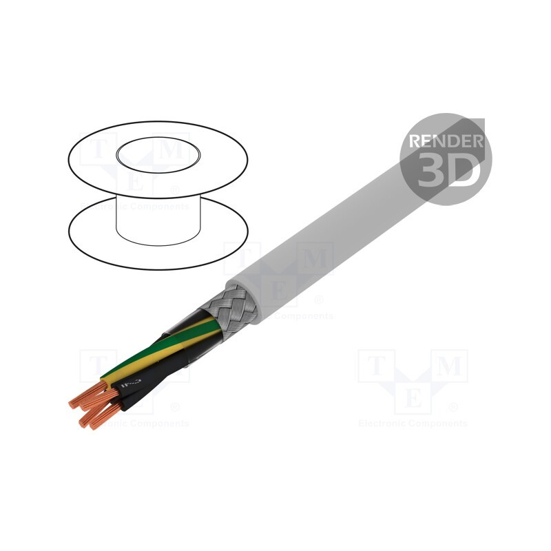 5 m x LAPP - 1136104 - Wire, ÖLFLEX® CLASSIC 115 CY, 4G0.75mm2, PVC, grey, 300V,500V