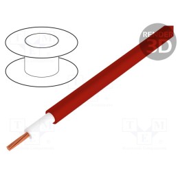 5 m x TASKER - C206-RED - Wire, 1x1mm2, stranded, OFC, PVC, red, 49V, -15÷70°C, double sheath