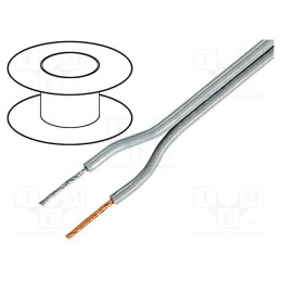 5 m x TASKER - C100-0.75 - Wire: loudspeaker cable, 2x0.75mm2, stranded, OFC, grey, PVC, 49VAC