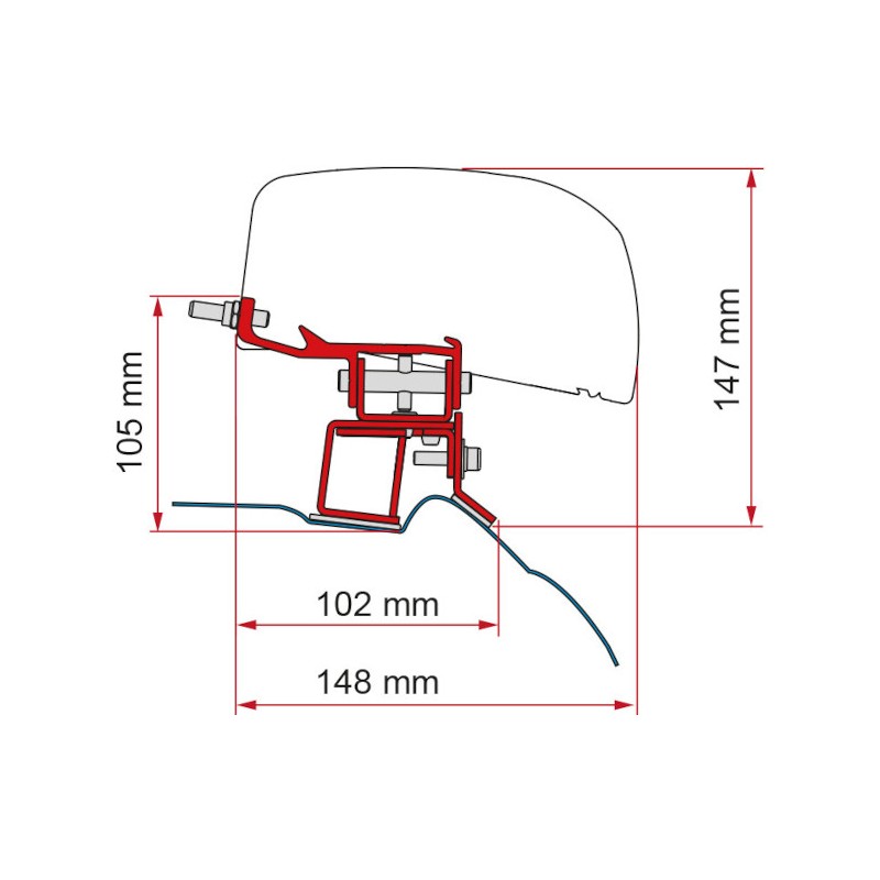 Fiamma f40 mb v awning roof adapter, class 14