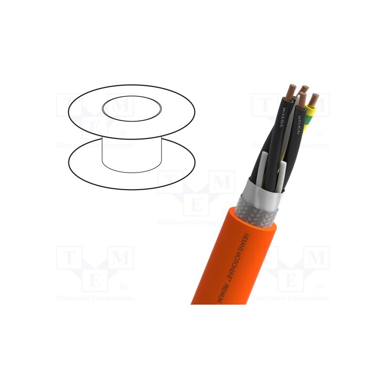5 m x NEXANS - 13-EBU05G04P - Wire: servo drive, MOTIONLINE® PREMIUM, 4G16mm2, orange, stranded