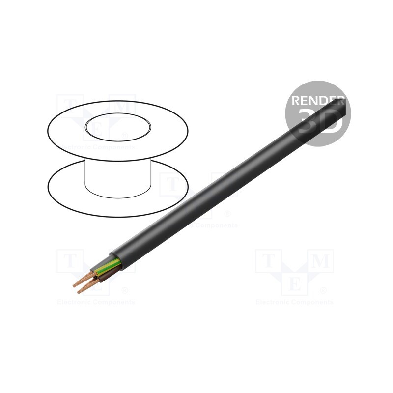 5 m x LAPP - 4533063 - Wire, H07RN-F, 4G1.5mm2, round, stranded, Cu, rubber, black, Class: 5