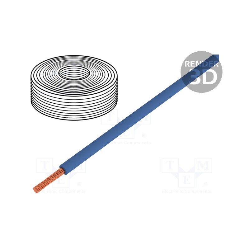 5 m x LAPP - 4560064 - Wire, LifY, 1x4mm2, stranded, Cu, PVC, blue, 450V,750V, -15÷70°C