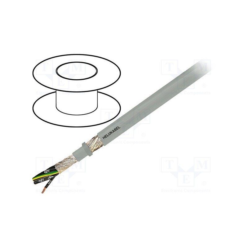 5 m x HELUKABEL - 15978 - Wire: control cable, JZ-HF-CY, 4G1.5mm2, grey, stranded, Cu, PVC