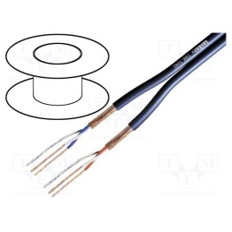 5 m x TASKER - TSK1042 - Wire: microphone cable, 2x2x0.22mm2, dark blue, OFC, -15÷70°C