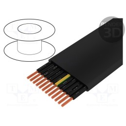 5 m x TKD - 3000588 - Wire, H05VVH6-F, 12G1mm2, unshielded, 300V,500V, Cu, stranded