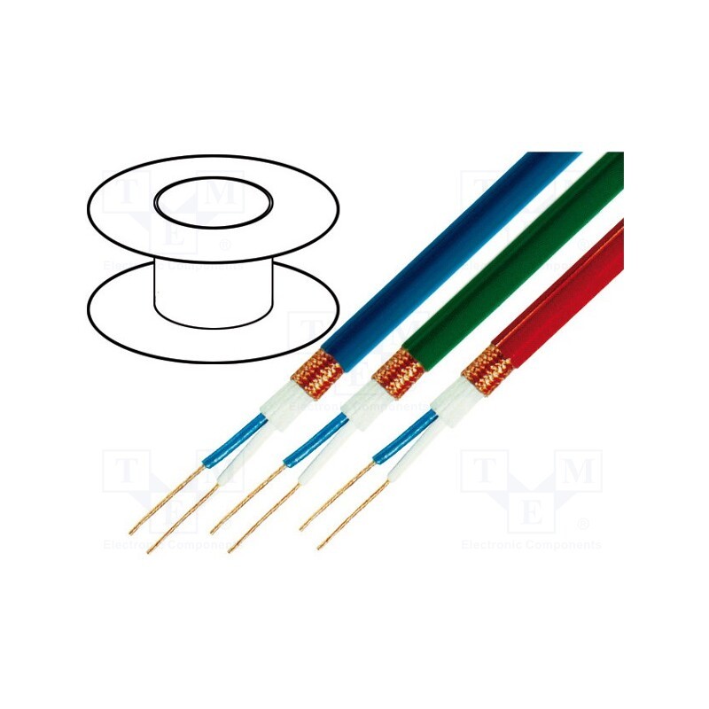 5 m x TASKER - C208-BLUE - Wire: microphone cable, 2x0.25mm2, blue, OFC, -15÷70°C, PVC