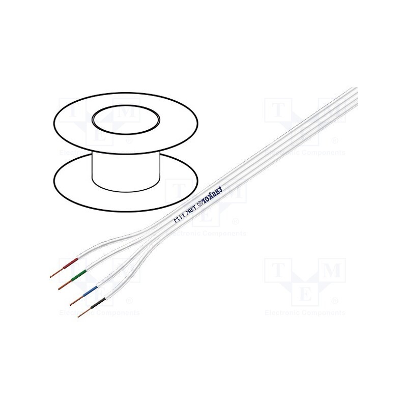 5 m x TASKER - TSK1171 - Wire: assembly, 4x0.5mm2, stranded, Ext.dimensions: 2.5x10mm, 100m
