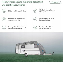 Travora tarpaulin for caravans gray xl 670 x 250 x 220 cm