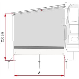 Side wall for sun view awning f45 f65 fiamma