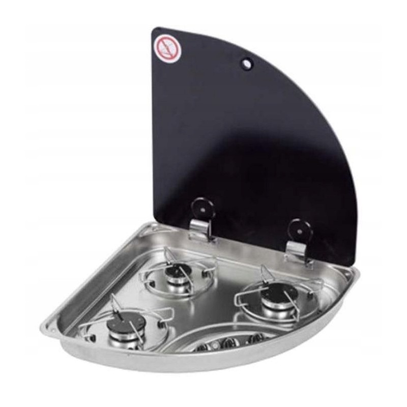 3-burner can gas stove for a camper trailer