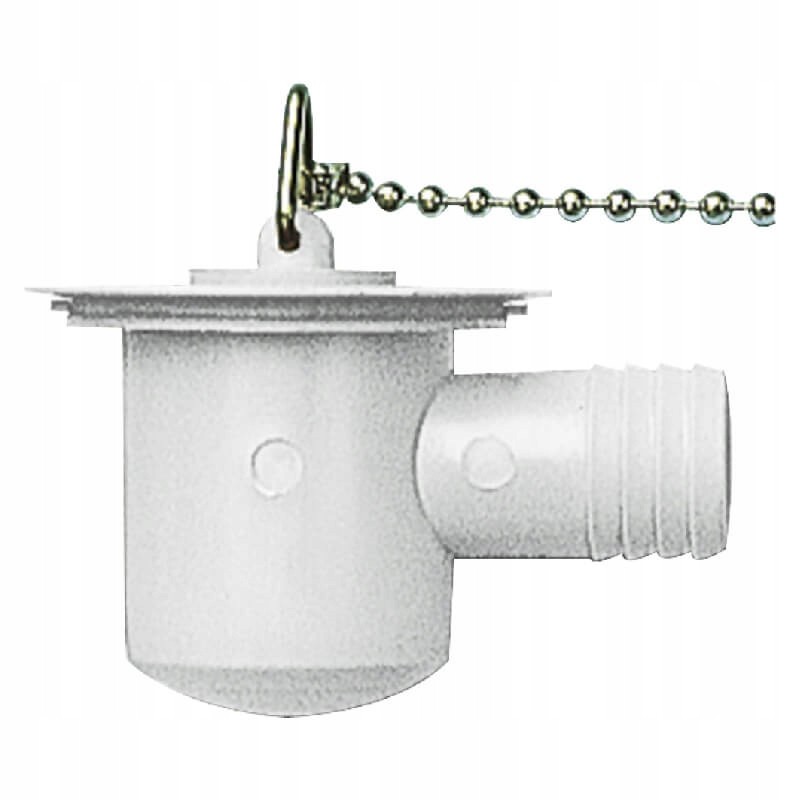 Siphon with a strainer, plug and chain for a camper