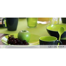 Greyline green Gimex melamine mug with a spoon