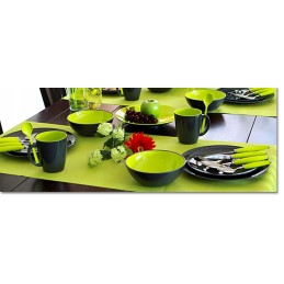 Greyline green Gimex melamine mug with a spoon