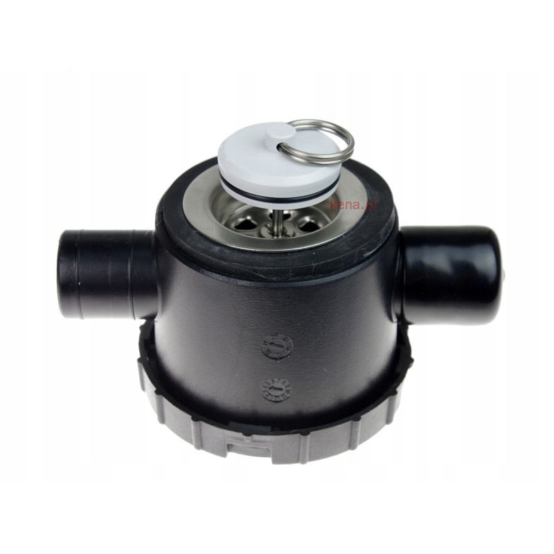 Double drain with siphon, hole 33, pipe 25, plug