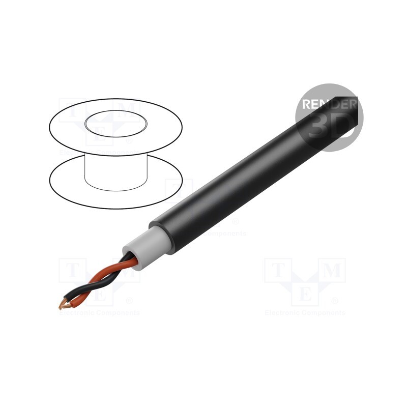 5 m x TASKER - C276 BLACK - Wire: loudspeaker cable, 2x2.5mm2, stranded, OFC, black, PVC, 49VAC