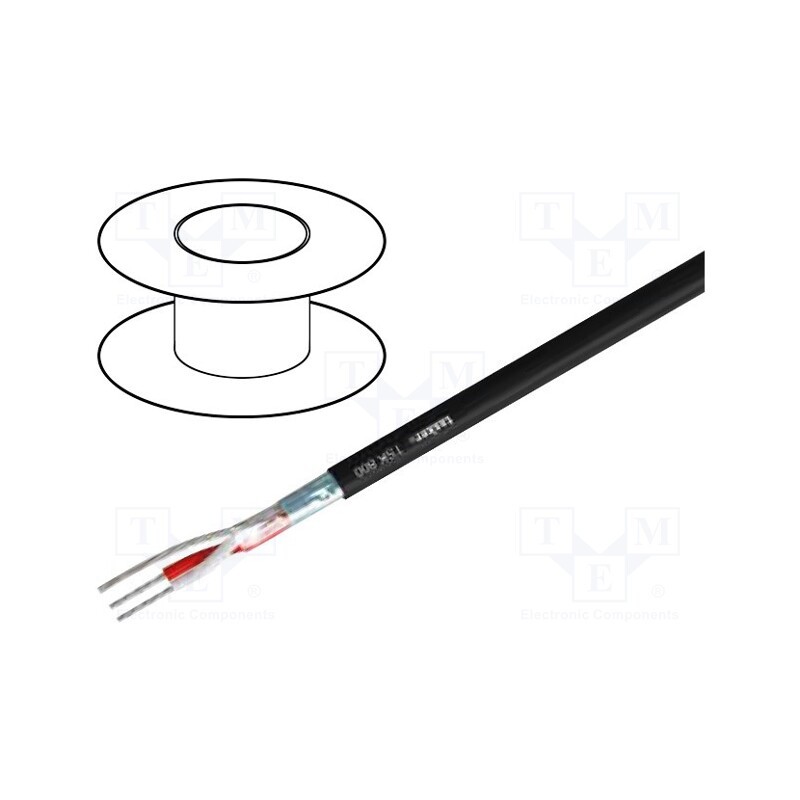 5 m x TASKER - TSK800 BLACK - Wire: DMX, 1x2x0.14mm2, stranded, 110Ω, -15÷70°C, Colour: black