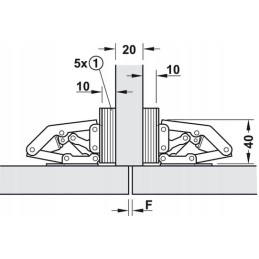 Furniture hinge for cabinets 90, automatic