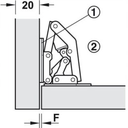 Furniture hinge for cabinets 90, automatic