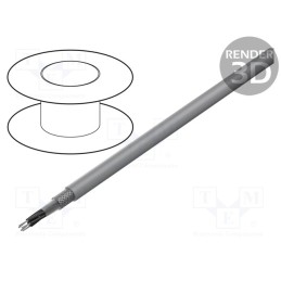 5 m x HELUKABEL - 16054 - Wire, F-CY-OZ, 5x1mm2, shielded,tinned copper braid, PVC, grey