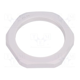 5 pcs x HUMMEL - 1.262.2900.11 - Nut, PG29, polyamide, Thk: 7mm, Spanner: 46mm, grey, -40÷100°C