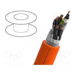 5 m x NEXANS - 13-EBY07Z08P-A5 - Wire: servo drive, hybrid,MOTIONLINE® PREMIUM, orange, stranded