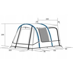 Inflatable vestibule of the Westfield Hydra 300 camper