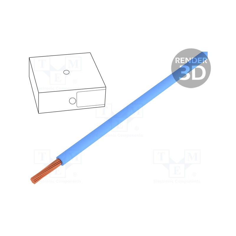 5 m x LAPP - 4520024 - Wire, H07V-K, stranded, Cu, 6mm2, PVC, blue, 450V,750V, 100m, Class: 5