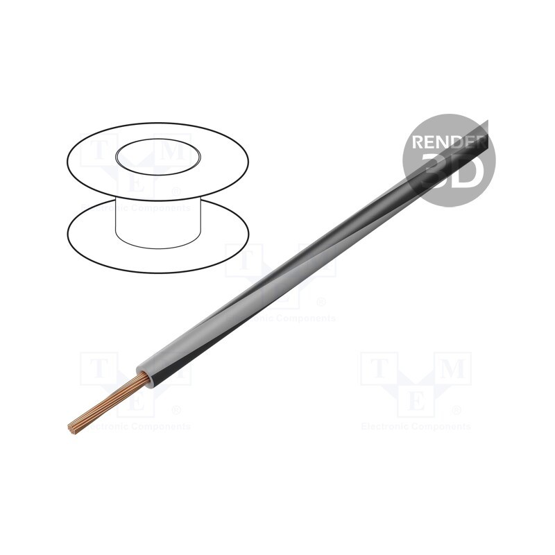 5 m x LAPP - 4522471S - Wire, X07V-K, stranded, Cu, 1.5mm2, PVC, grey-black, 450V,750V