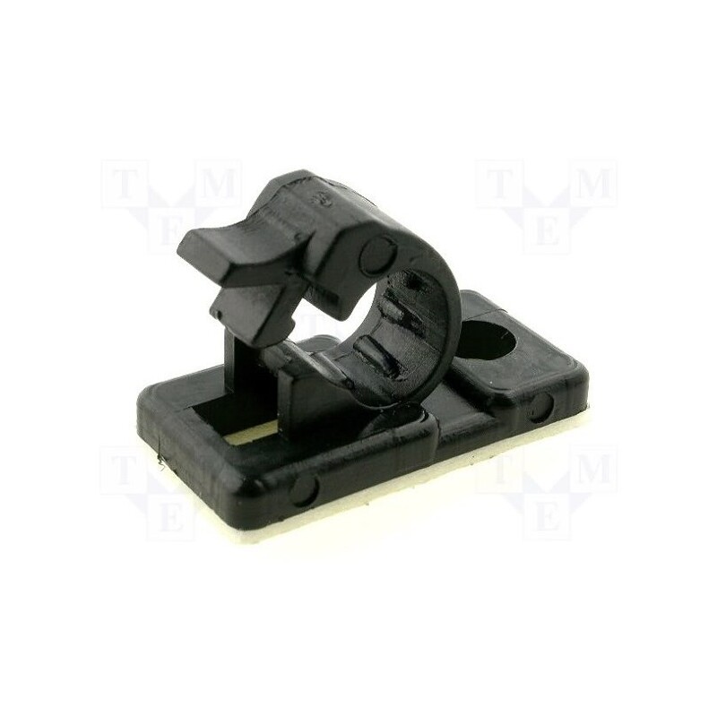 5 pcs x FIX&FASTEN - KC04J - Self-adhesive cable holder, polyamide, black, UL94V-2
