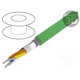 5 m x HELUKABEL - 800654 - Wire, HELUKAT® PROFInet B, 2x2x22AWG, PROFINET, 5e, stranded, Cu