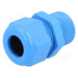 5 pcs x HUMMEL - 1.209.1602.60 - Cable gland, with long thread, PG16, IP68, polyamide, blue, HSK-K
