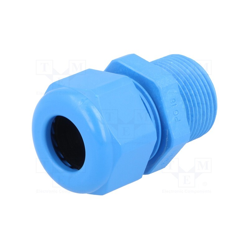 5 pcs x HUMMEL - 1.209.1602.60 - Cable gland, with long thread, PG16, IP68, polyamide, blue, HSK-K