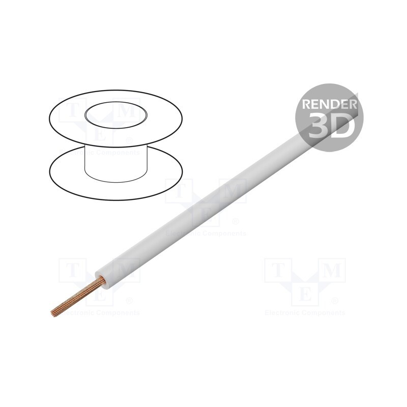 5 m x STu00c4UBLI - 60.7085-29 - Wire, FlexiVolt-1V,Flexivolt®, stranded, Cu, 0.5mm2, PVC, white