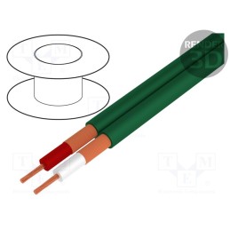 5 m x TASKER - C121 GREEN - Wire: microphone cable, 2x0.25mm2, green, OFC, -15÷70°C, PVC