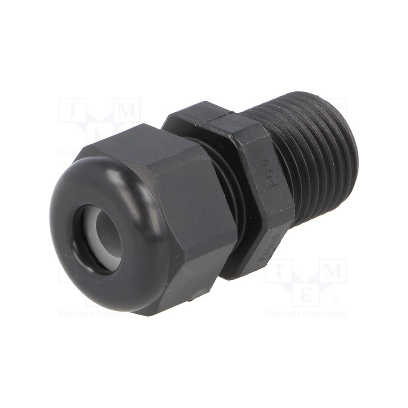 5 pcs x HUMMEL - 1.209.0901.61 - Cable gland, with long thread, PG9, IP68, polyamide, black, HSK-K