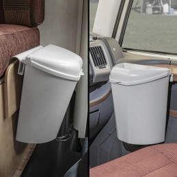 Garbage bin for a camper trailer with a door, 6 liters