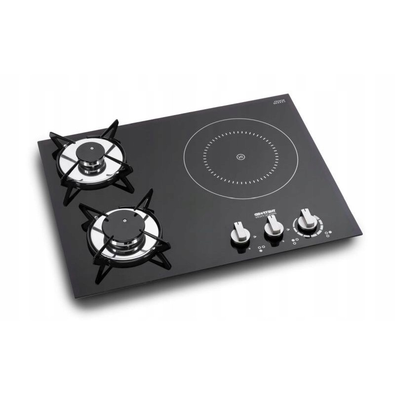 Gas cooktop, 2 burner induction hob